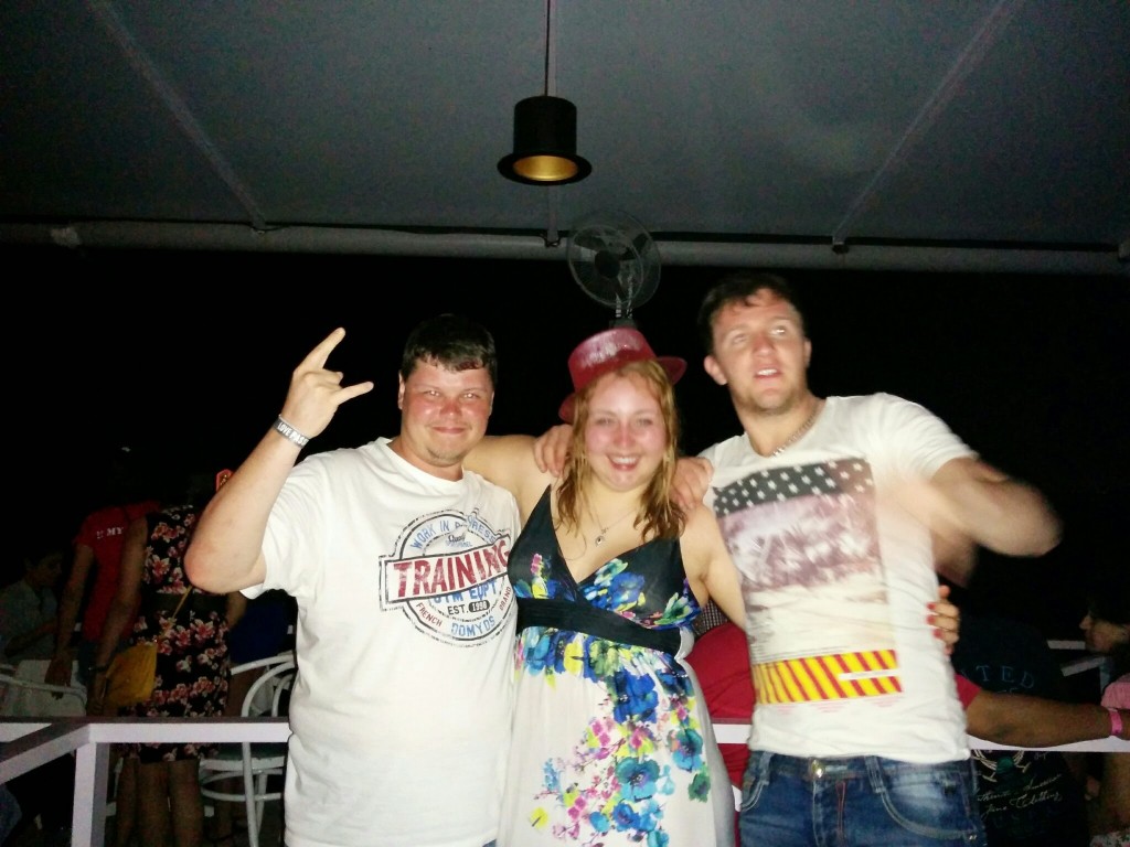 Two of the Russian guys with Aura (my colleague)
